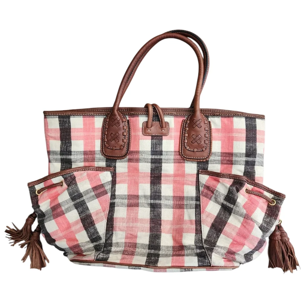 JUICY COUTURE shoulder bag linen blend & leather
